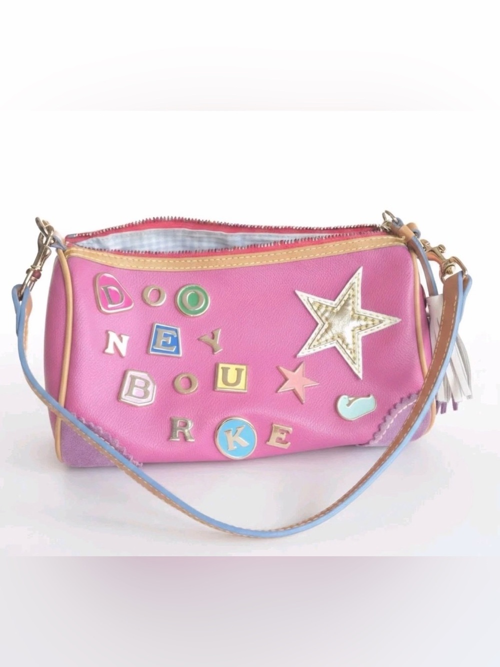Dooney & Bourke Lindsay Lohan Pink Y2K Charms Bag Multi Color #2 Vintage RARE